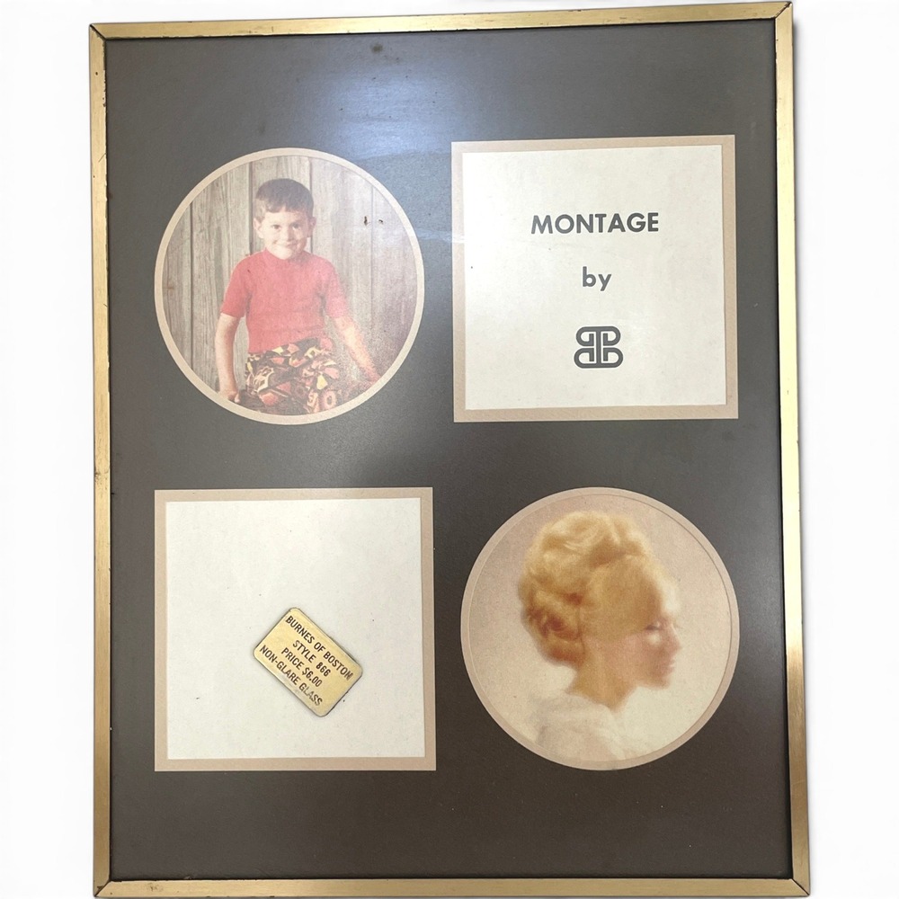 Burnes of Boston Vintage Montage Collage Gold Metal Picture Frame Non-Glare